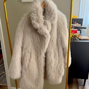 Zara Cream Faux Fur Coat